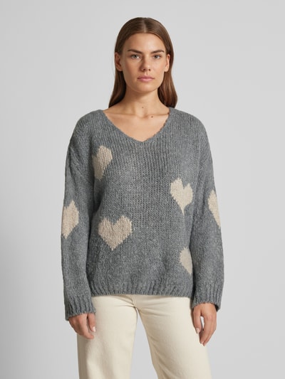 ZABAIONE Gebreide pullover met ronde hals Donkergrijs - 4