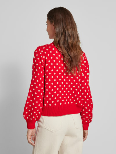 Vero Moda Regular Fit Weihnachtspullover mit Pailletten-Motiv Modell 'SPARKLE ELFIE' Rot 5