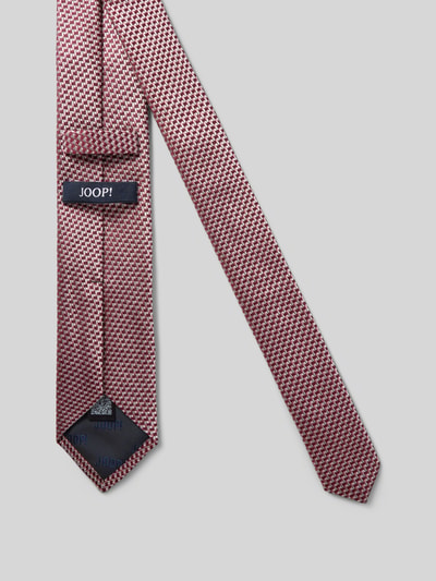 Productfoto, Seidenkrawatte im Allover-Look (7 cm) van JOOP! Collection, rood-witte kleur, structuurpatroon, pure zijde, klassieke vorm, breedte 7 cm