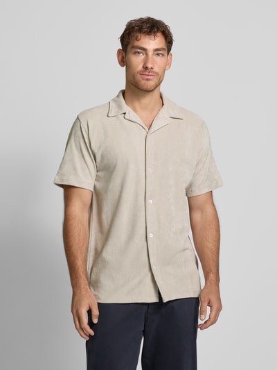 Lindbergh Relaxed fit vrijetijdsoverhemd met reverskraag Offwhite - 4