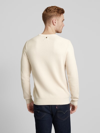 PME Legend Gebreide pullover met labelpatch Offwhite - 5