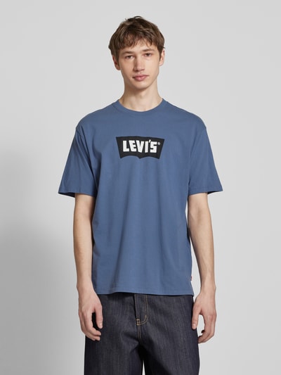 Levi's® T-shirt met labelprint Jeansblauw - 4