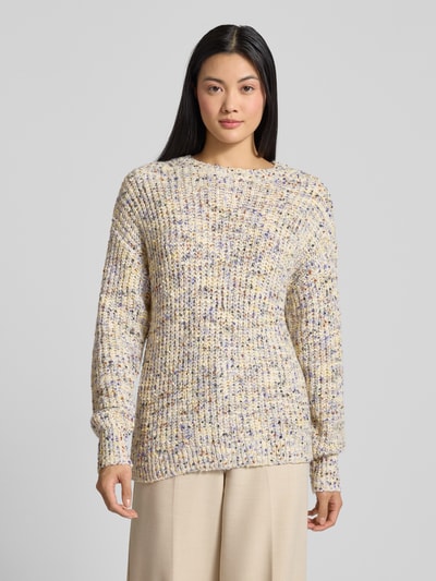 Jake*s Casual Sweter z dzianiny z okrągłym dekoltem Écru 4