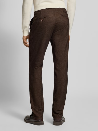 Brax Slim fit broek met achterzakken, model 'Fabio' Donkerbruin - 5