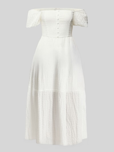 Apricot Midikleid in Crinkle-Optik Offwhite 2