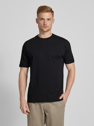 Drykorn Oversized T-shirt met extra brede schouders, model 'THILO' Zwart - 4