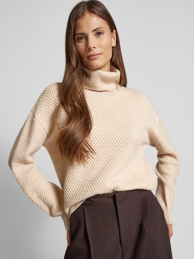 Max Mara Studio Sweter z dzianiny z golfem model ‘NERO’ Beżowy 3