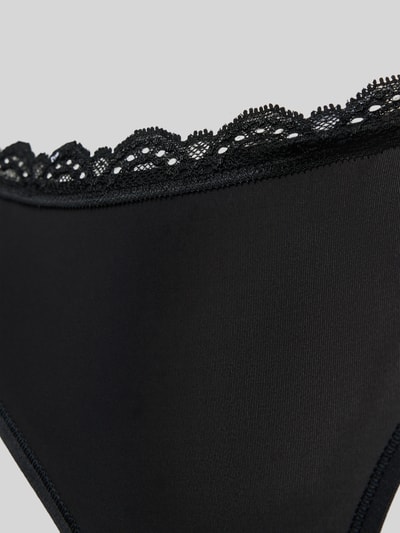 Calvin Klein Underwear Stringi obszyte koronką Czarny 2