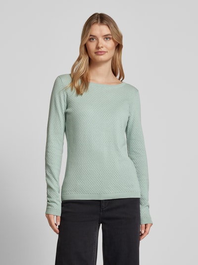 Vero Moda  Strickpullover aus reiner Baumwolle mit Rundhalsausschnitt Modell 'CARE' Schilf 4