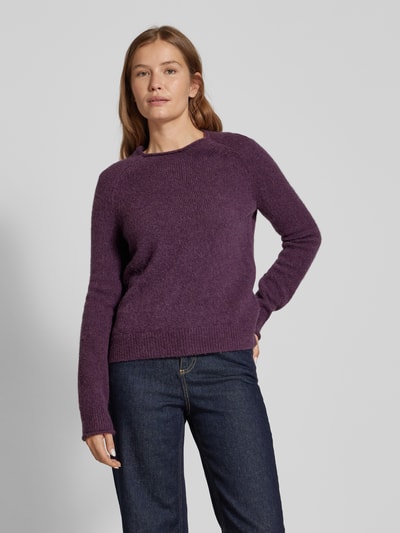 BOSS Orange Gebreide pullover met ribboorden, model 'FESPERANAS' Aubergine - 4