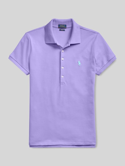Produktfoto, Koszulka polo Slim Fit Poloshirt aus Baumwoll-Mix od Polo Ralph Lauren, efekt: jednolity kolor, wyhaftowane logo, kołnierzyk polo, listwa guzikowa, krótki rękaw, wykończenie: z rozcięciem, wykończenie materiału: pika, mieszanka bawełny