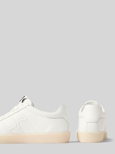Produktfoto, Sneakersy 'Sneaker aus Leder mit Gummisohle' von Högl z naturalnej skóry, gumowa podeszwa, zaokrąglony czubek, wiązanie, wysokość obcasa 3 cm, wysokość cholewki 7 cm, szerokość w rozmiarze 40: 6 cm, kolor biały, gładka faktura