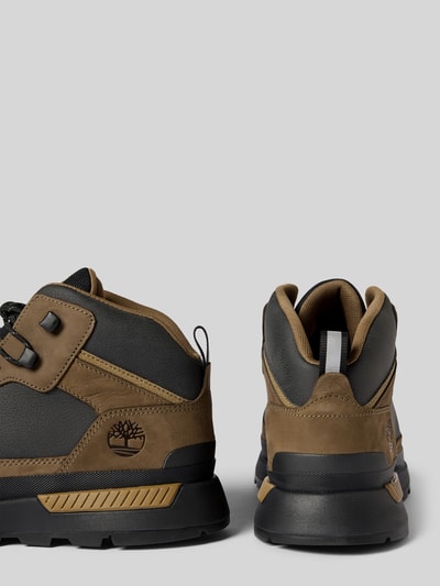 Timberland Kozaki sznurowane z detalami z logo Oliwkowy 2