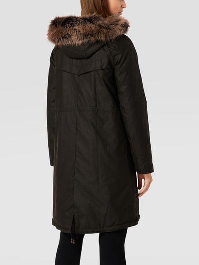 Barbour Parka woskowana z kołnierzem ze sztucznego futra, model „STAVIA” Oliwkowy 5