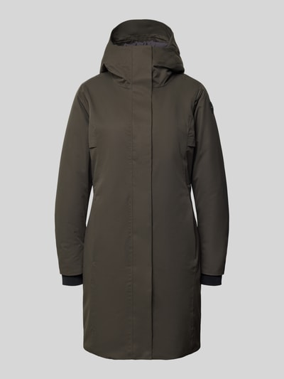 Produktfoto, Parka mit Kapuze und Eingrifftaschen Modell 'GW66' von G.I.G.A. DX in Oliv mit verdecktem Reißverschluss, glatte Textur