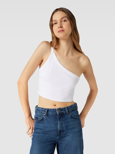 Noisy May Crop Top mit One-Shoulder-Träger Modell 'MAYA' Weiss 4