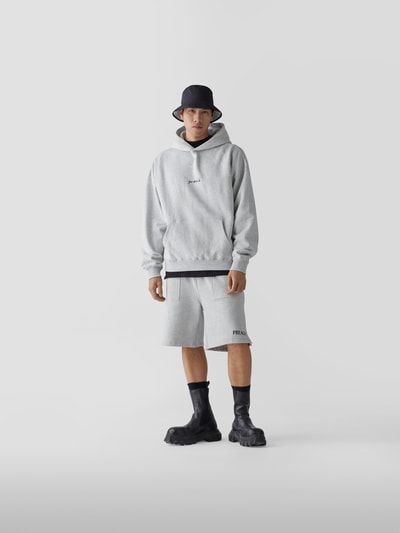 Preach Hoodie mit Label-Stitching Mittelgrau meliert 1