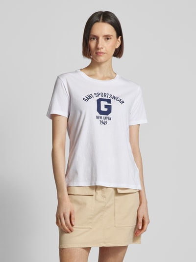 Gant T-shirt met labelprint Wit - 4