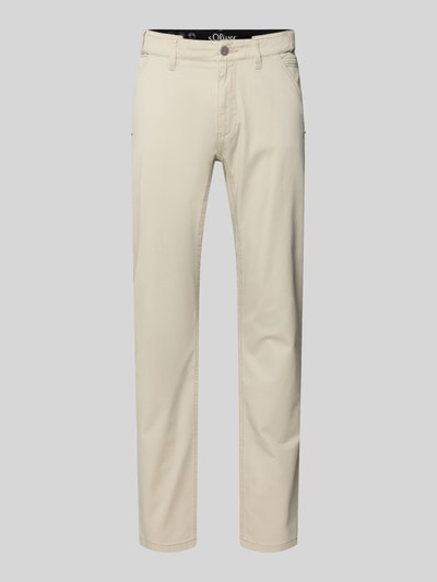 s.Oliver RED LABEL Chinos o kroju regular fit z mieszanki bawełny Beżowy 2