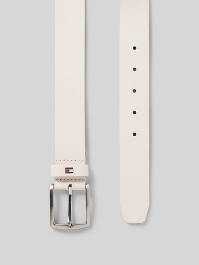 Produktfoto, skórzany pasek z bydlęcej skóry, jednolity kolor, srebrna klamra, szerokość 3,5 cm, Gürtel aus Rindsleder mit Dornschließe Modell 'NEWDENTON' od Tommy Hilfiger