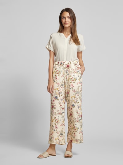 Weekend Max Mara Stoffhose mit Allover-Muster Modell 'GRADARA' Ecru 1