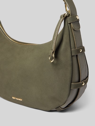 Hey Marly Rękawiczki ze skóry bydlęcej model ‘Lifetime Sister Suede’ Ciemnozielony 3