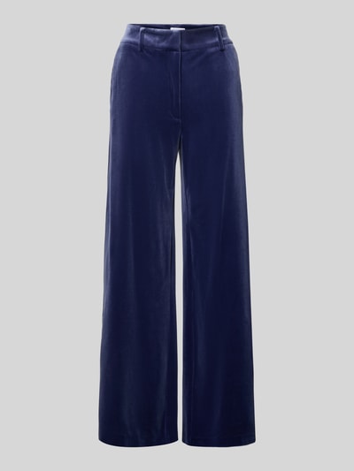 Jake*s Collection Regular Fit Hose mit Bundfalten Samtoptik Royal 1