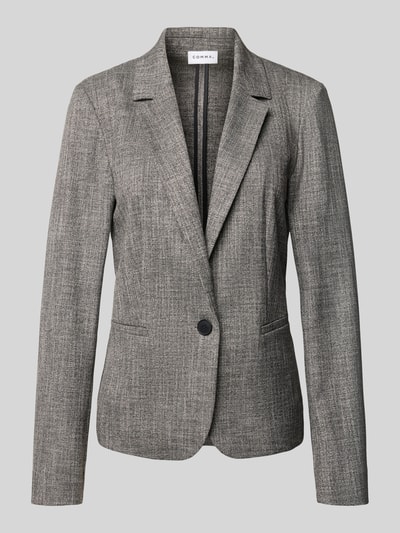 comma Slim fit blazer met reverskraag en paspelzakken Grafiet - 2
