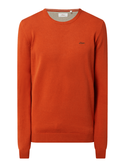 s.Oliver RED LABEL Sweter z wyhaftowanym logo  Pomarańczowy 2