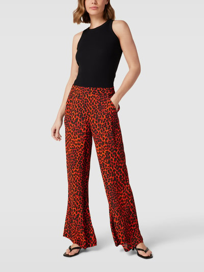 Risy & Jerfs Palazzo-broek met dierenprint, model 'Goch' Oranje - 1