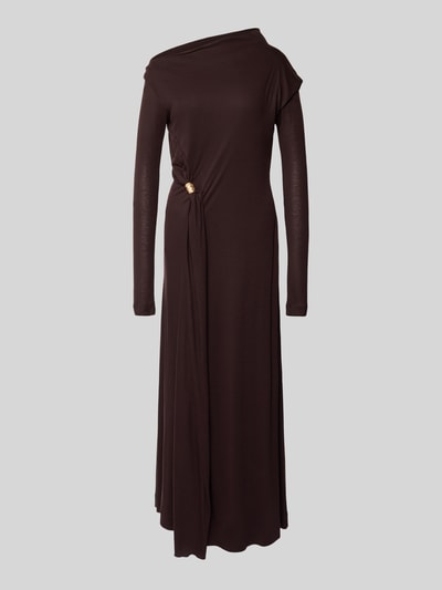 BOSS Getailleerde gebreide jurk van een mix van lyocell en kasjmier, model 'EVARGO' Aubergine - 2