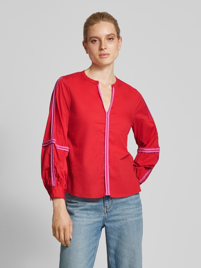 Emily Van den Bergh Relaxed Fit Bluse mit V-Ausschnitt Rot 4