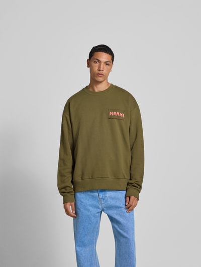 Marni Sweatshirt mit Label-Detail Oliv 4