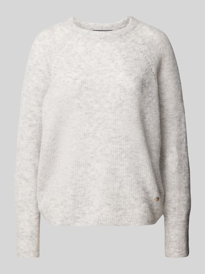 MOS MOSH Gebreide pullover met raglanmouwen, model 'Tammy Thora' Lichtgrijs - 2