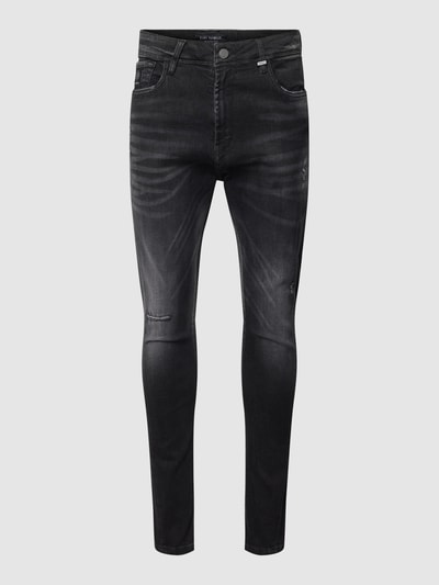 ELIAS RUMELIS Tapered Fit Jeans im Destroyed-Look Modell 'Wenko' Anthrazit 2