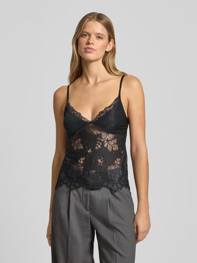 Gina Tricot Trägertop aus Spitze mit V-Ausschnitt Black 4