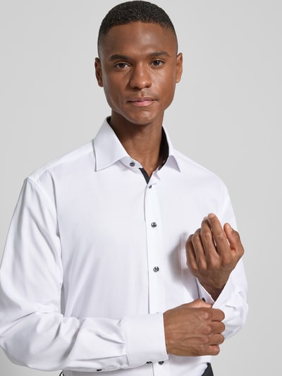 ETERNA Comfort fit zakelijk overhemd van katoen met kentkraag Wit - 3
