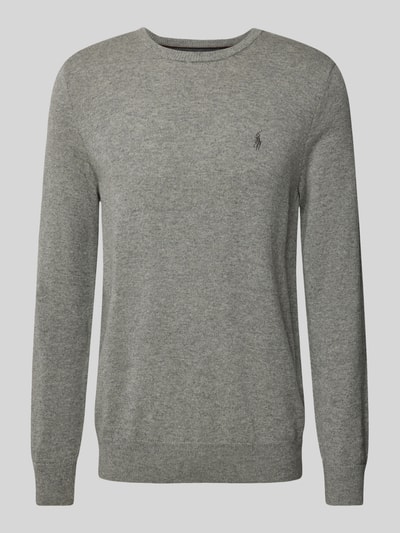 Polo Ralph Lauren Strickpullover aus Lanawolle mit Rundhalsausschnitt Mittelgrau Melange 2