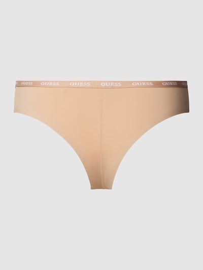 Guess String met elastische band met logo, model 'DARCEY BRAZILIAN' Beige - 3