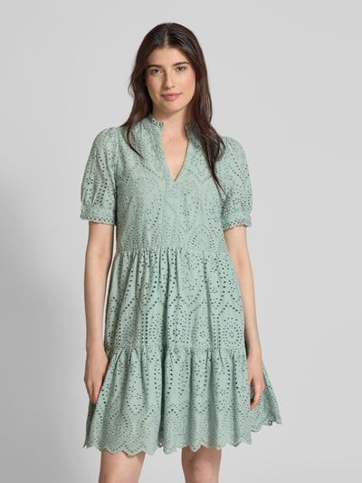 YAS Minikleid mit Lochstickerei Modell 'Holi' Mint 4