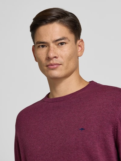 Fynch-Hatton Gebreide pullover met ronde hals Bordeaux - 3