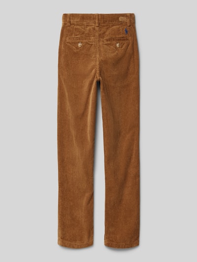 Polo Ralph Lauren Kids Slim fit corduroy broek met steekzakken, model 'BEDFORD' Cognac - 3