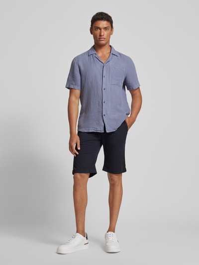 Pierre Cardin Bermudas in unifarbenem Design Marine 1