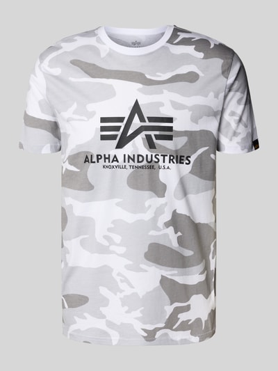 Alpha Industries T-shirt z nadrukiem z logo i okrągłym dekoltem Biały 2
