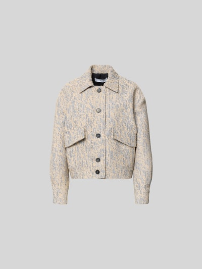 Produktfoto, Regular Fit Jacke mit Viskose-Anteil von Iro im Material-Mix, Pattentaschen, Umlegekragen, durchgängige Knopfleiste, beige-gelb meliert