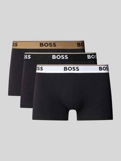 BOSS Regular fit boxershort van een mix van katoen en elastaan in een set van 3 stuks Zwart - 1