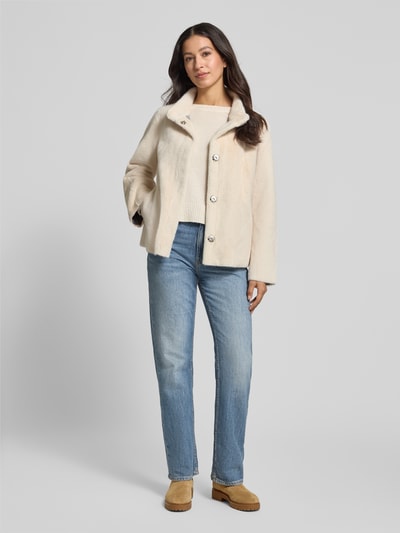 Fynch-Hatton Regular fit jack van imitatiebont, model 'Easy' Offwhite - 1