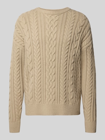 JAKE*S STUDIO MEN Strickpullover mit Zopfmuster Beige 2