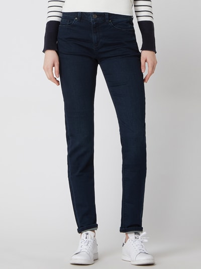 Esprit Slim fit jeans met biologisch katoen en stretch Donkerblauw - 4