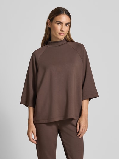 Soyaconcept Sweatshirt mit Stehkragen und 1/2-Arm Modell 'BANU' Schoko 4